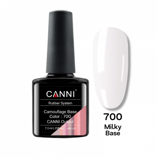 Камуфлююча база Canni Camouflage Rubber Base Coat №700 милки, молочний 7,3 мл
