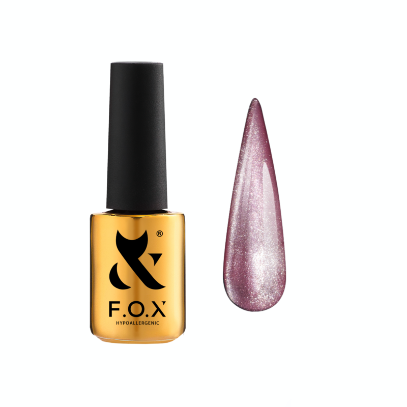 Кольорова база для гель-лаку FOX Base Cat Eye 002 рожевий, магнітний 7 мл