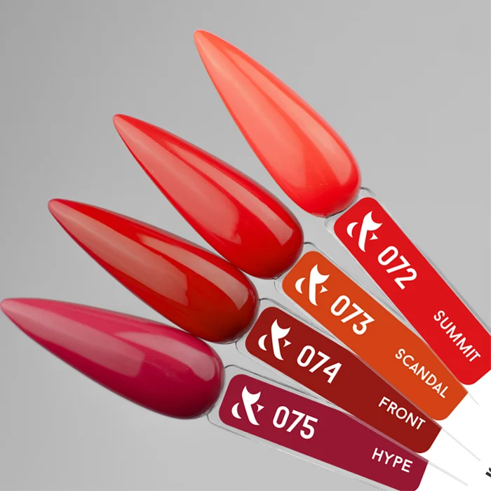 Гель-лак FOX Gel-polish Gold Spectrum 074 насичений червоний, емаль 14 мл