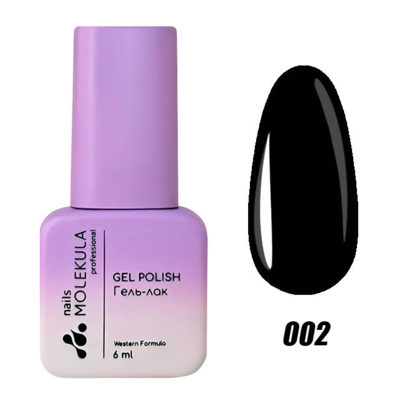 Гель-лак Molekula Gel Polish №002 чорний, емаль 6 мл