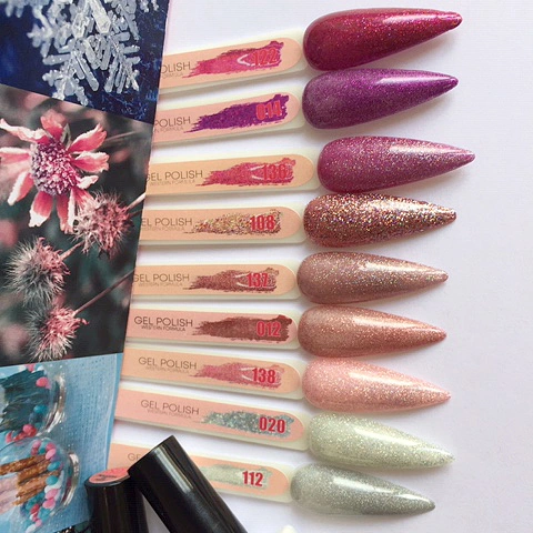 Гель-лак Molekula Gel Polish №012 Рожевий, Гліттер 6 мл
