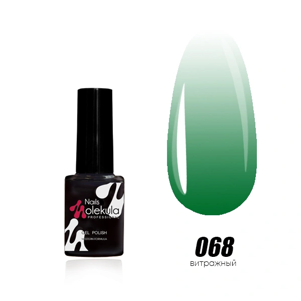 Гель-лак Molekula Gel Polish №068 Зелений, Вітражний 6 мл