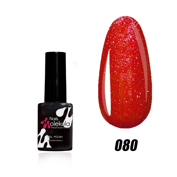 Гель-лак Molekula Gel Polish №080 Оранжево-червоний, Перламутр 6 мл