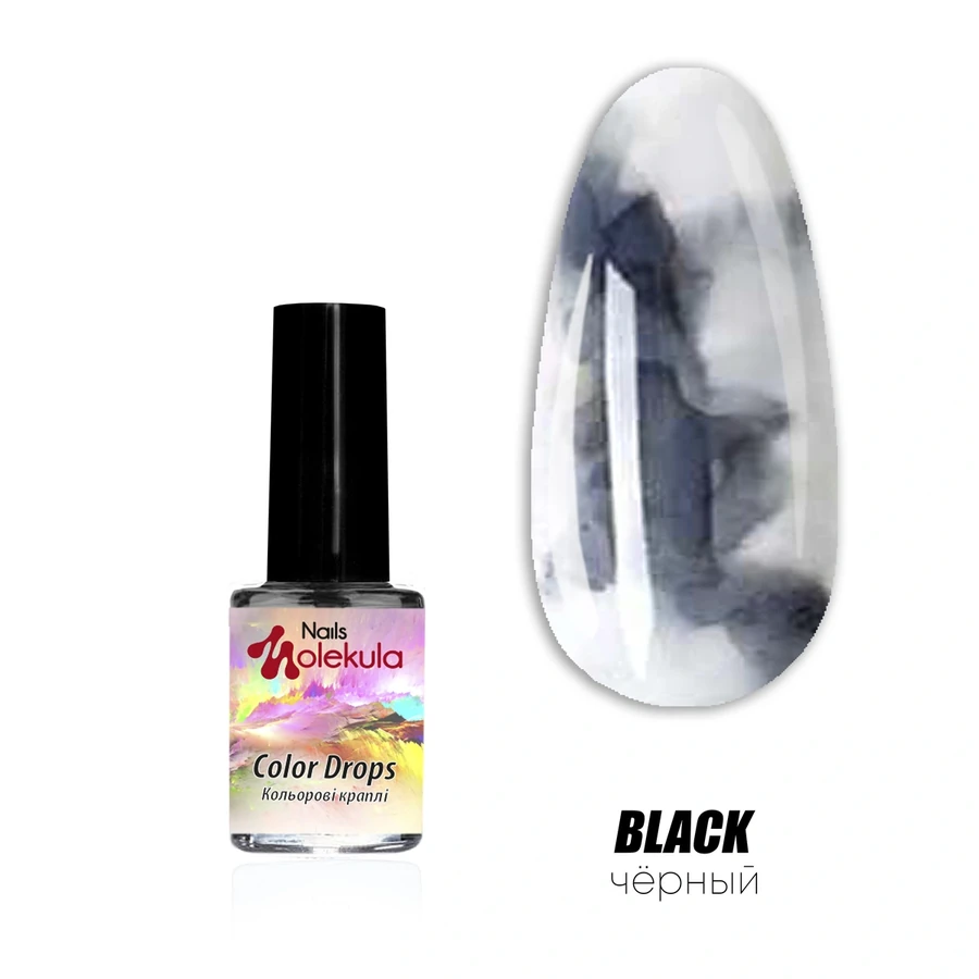 Акварельне чорнило Molekula Color Drops BLACK чорний 6 мл