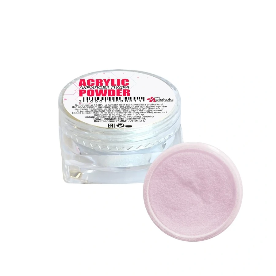 Акрилова пудра Molekula Acrylic Powder №02 рожева 3 г