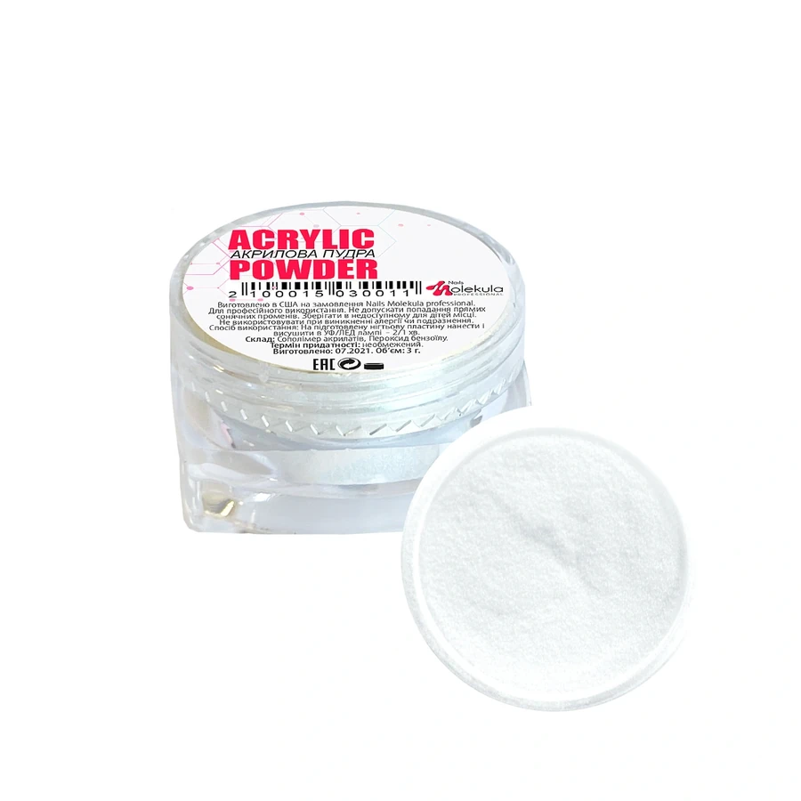 Акрилова пудра Molekula Acrylic Powder №03 White біла 3 г