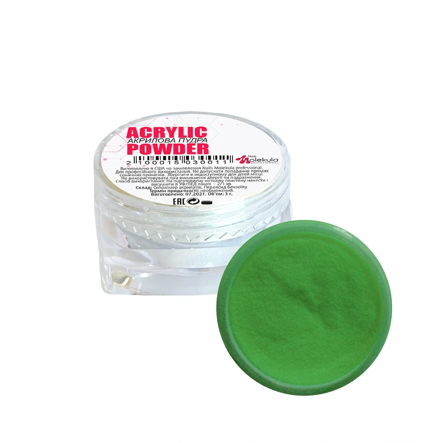 Акрилова пудра Molekula Acrylic Powder №04 зелений 3 г