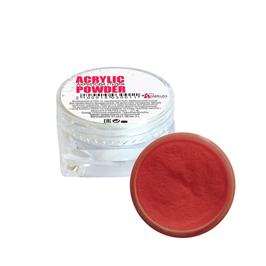 Акрилова пудра Molekula Acrylic Powder №07 червоний 3 г