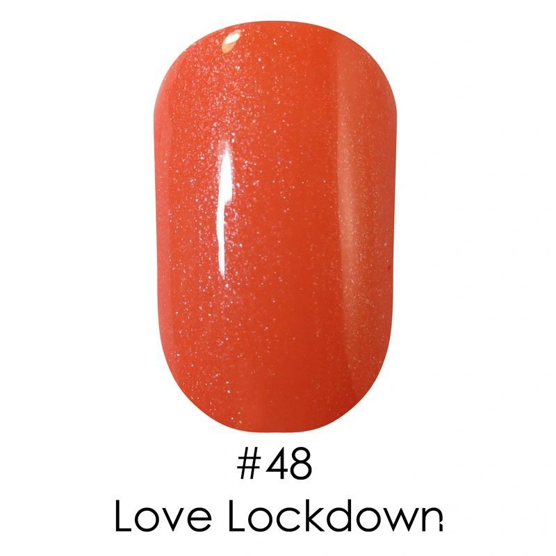 Гель лак Naomi Gel Polish №48 Love Lockdown персиково-кораловий із шиммером 6 мл