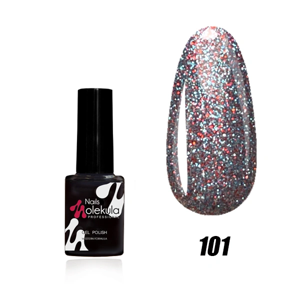 Гель-лак Molekula Gel Polish №101 червоно-блакитне мерехтіння , світловідбиваючий 6 мл