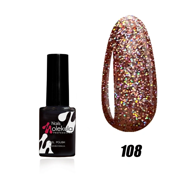 Гель-лак Molekula Gel Polish №108 миготливий рожевий, світловідбиваючий 6 мл