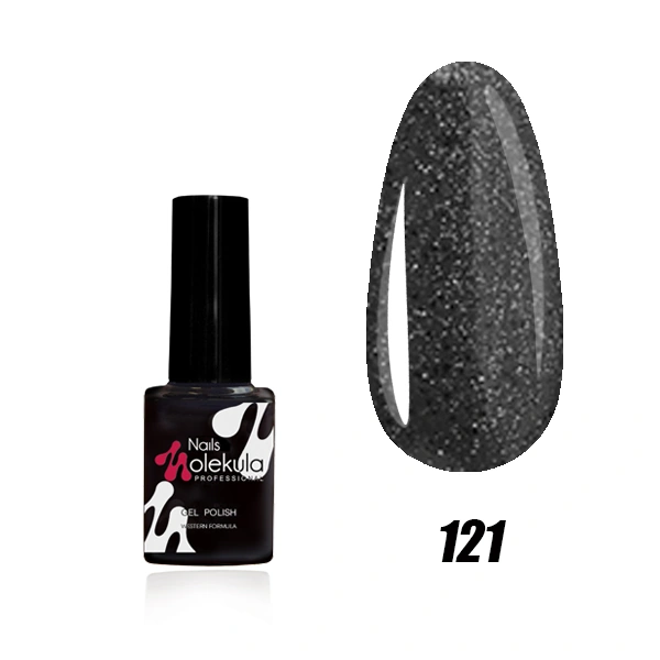Гель-лак Molekula Gel Polish №121 Чорні перли, з шиммером 6 мл