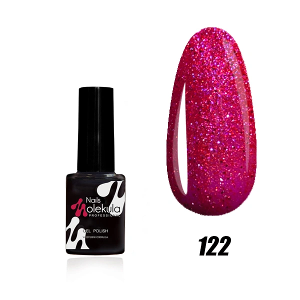 Гель-лак Molekula Gel Polish №122 Малинове мерехтіння, світловідбиваючий 6 мл