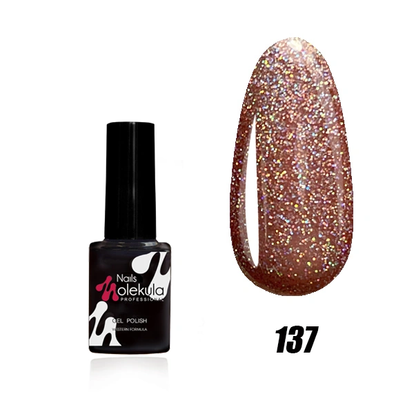 Гель-лак Molekula Gel Polish №137 Кавовий з голографічними блискітками 6 мл