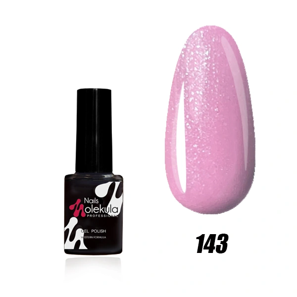 Гель-лак Molekula Gel Polish №143 рожевий з мерехтінням 6 мл