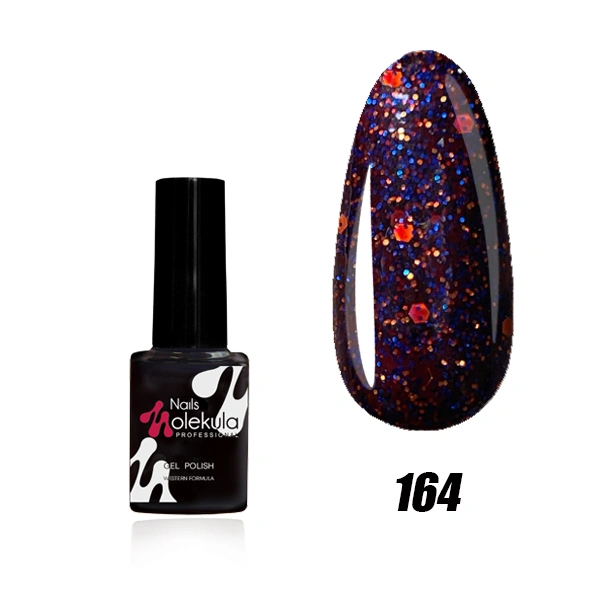 Гель-лак Molekula Gel Polish №164 Гранатове намисто, з блискітками 6 мл