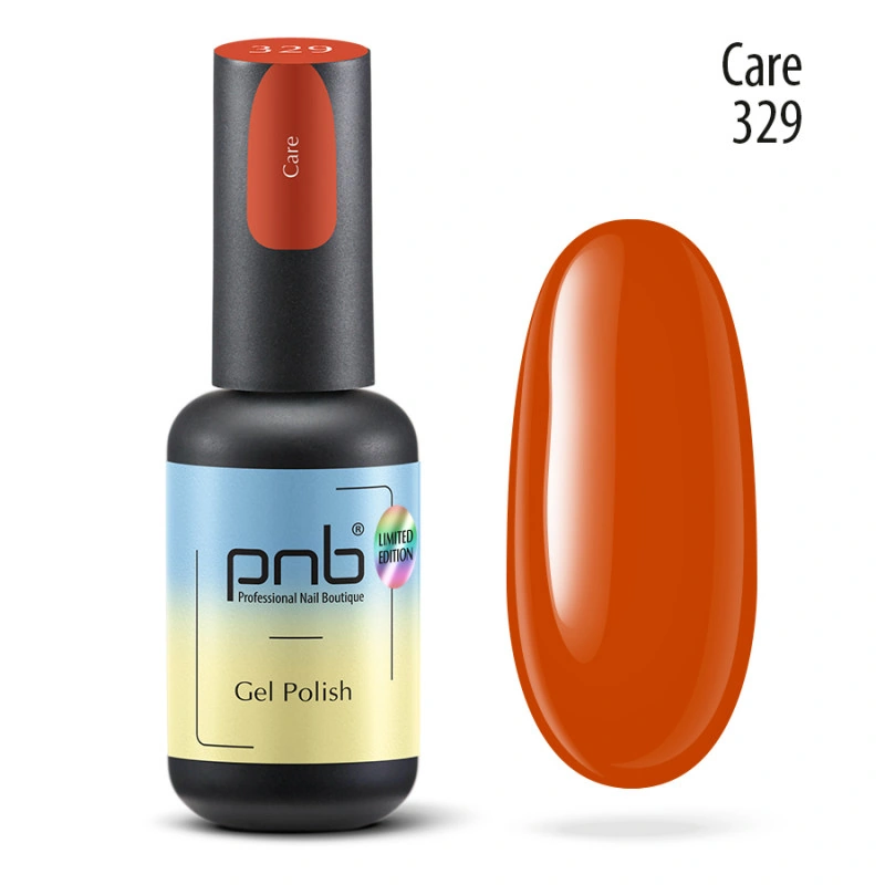 Гель-лак PNB №329 Care теплий бурштиновий, емаль 8 мл