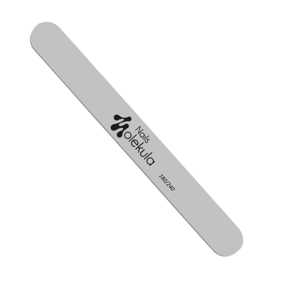 Пилочка для натуральних нігтів ультратонка сіра Molekula Ultra-thin Nail File Grey M-65 180/240 грит