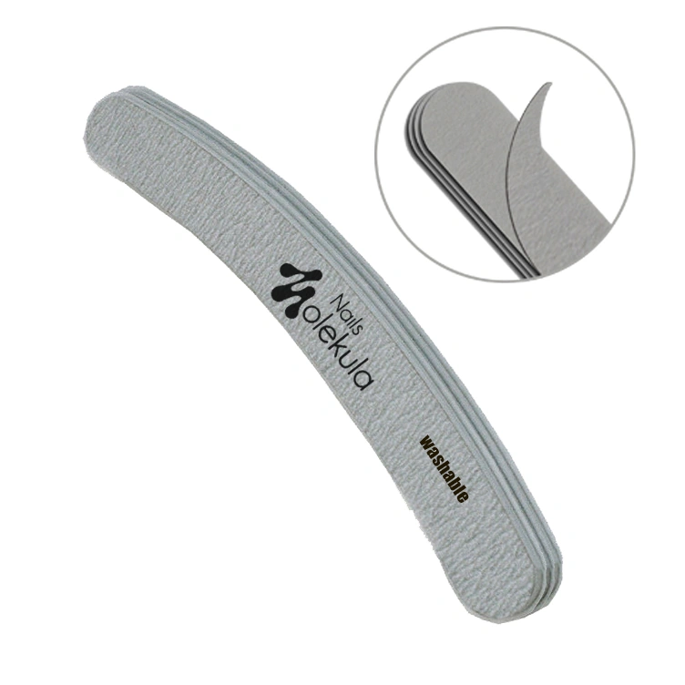 Пилочка для натуральних та штучних нігтів Molekula Nail File Banana Grey 6in1 M-56 100/150 грит 6-шарова