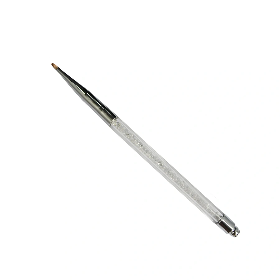 Пензлик для гелю прямий з ручкою кристал Molekula Gel Brush Crystal Handle №2 синтетична