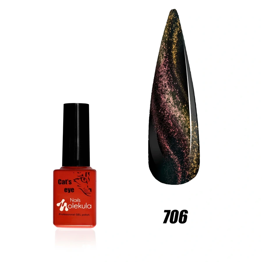 Гель-лак з ефектом котячого ока Molekula 7D Cat eye №706 6 мл