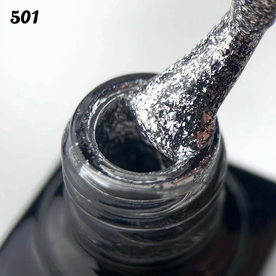 Гель-лак Molekula Diamond №501 срібне мерехтіння, світловідбиваючий 6 мл