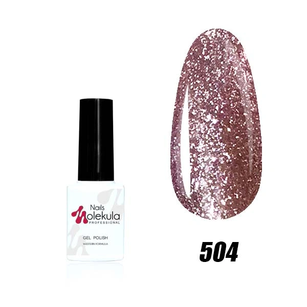 Гель-лак Molekula Diamond №504 рожевий джаз, світловідбивний 6 мл