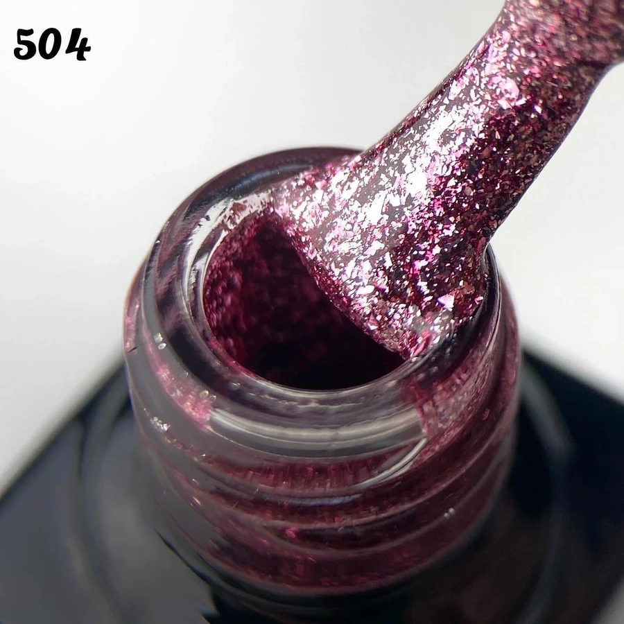 Гель-лак Molekula Diamond №504 рожевий джаз, світловідбивний 6 мл