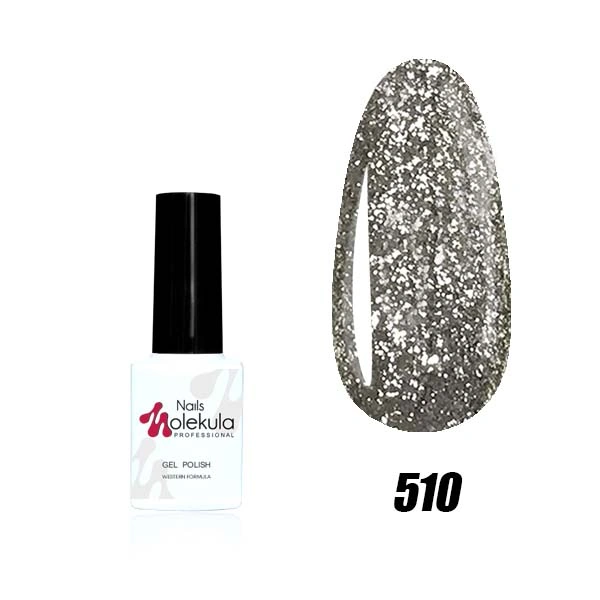 Гель-лак Molekula Diamond №510 сереристий металік, світловідбивний 6 мл