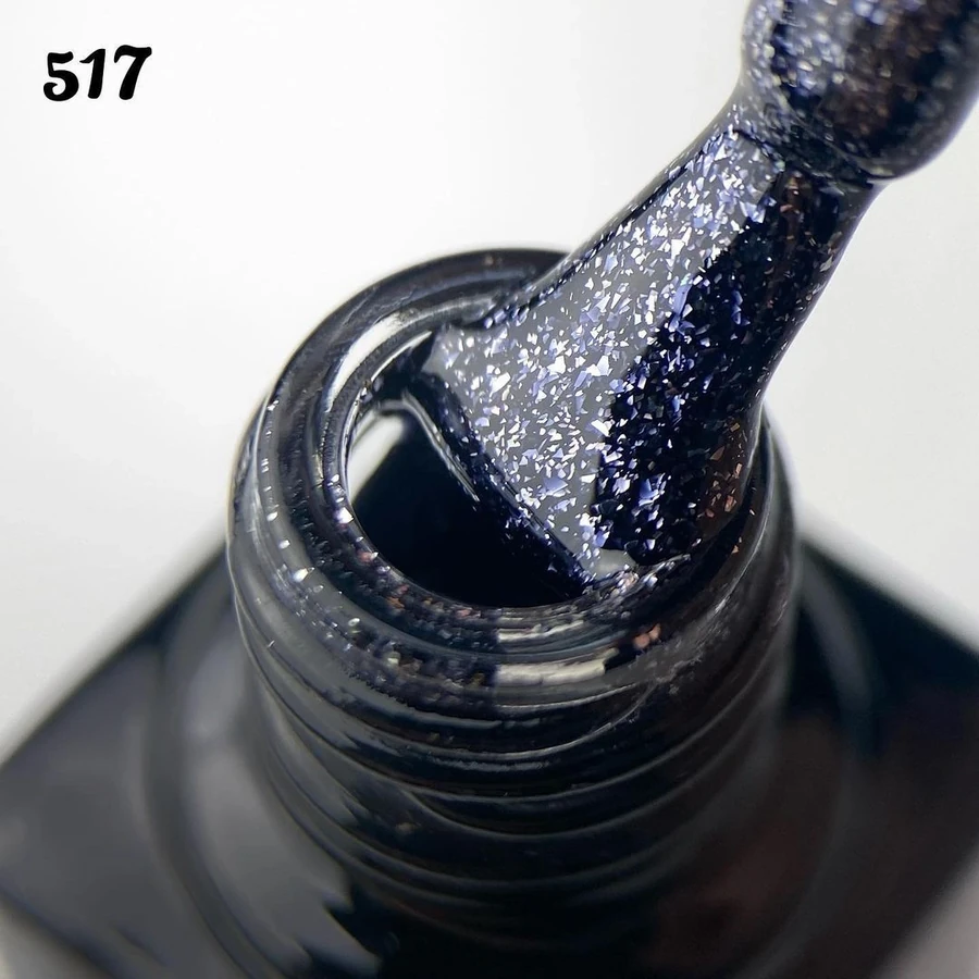 Гель-лак Molekula Diamond №517 чорний, світловідбивний 6 мл