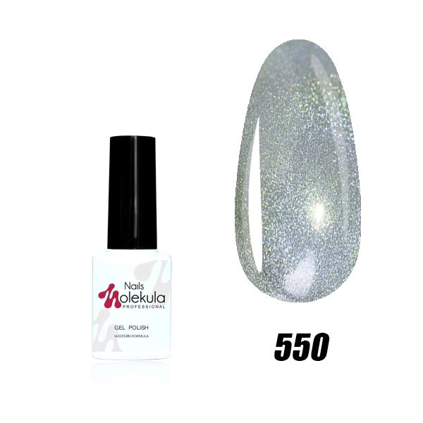 Гель-лак Molekula Holographic №550 срібло, голографічний 6 мл