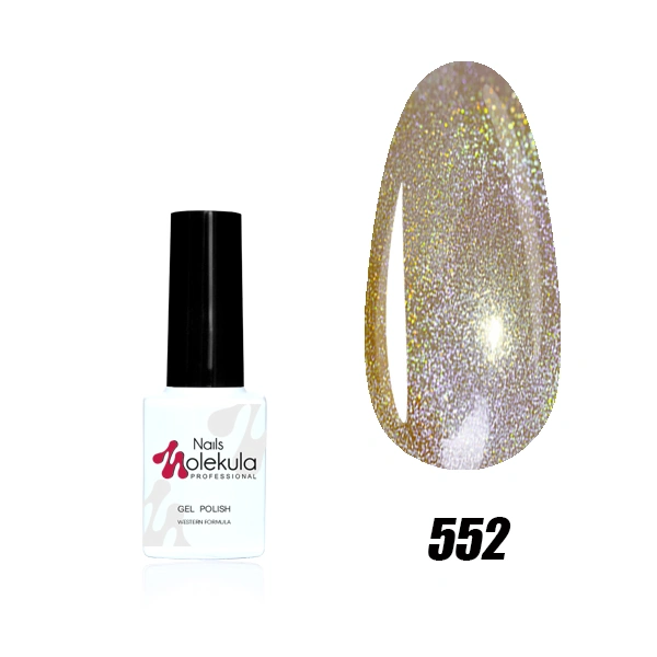 Гель-лак Molekula Holographic №552 перлово-золотий, голографічний 6 мл