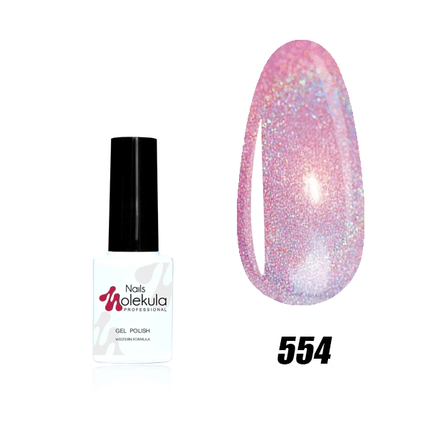 Гель-лак Molekula Holographic №554 рожевий, голографічний 6 мл