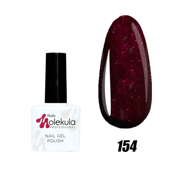 Гель-лак Molekula Gel Polish №154 Бордовий з мерехтінням 11 мл