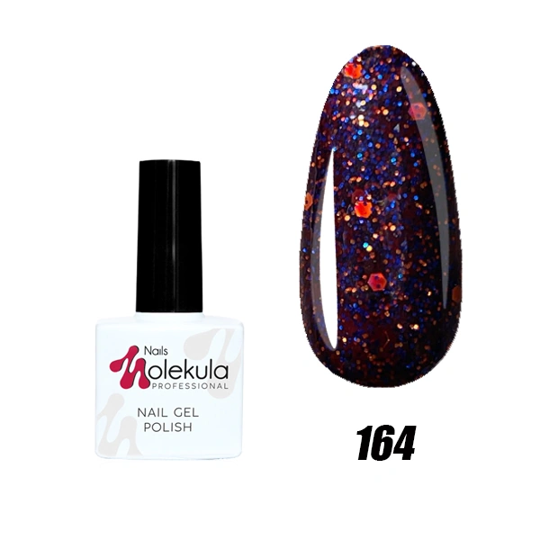Гель-лак Molekula Gel Polish №164 Гранатове намисто, з блискітками 11 мл