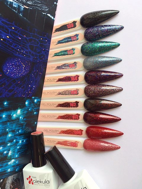 Гель-лак Molekula Gel Polish №164 Гранатове намисто, з блискітками 11 мл