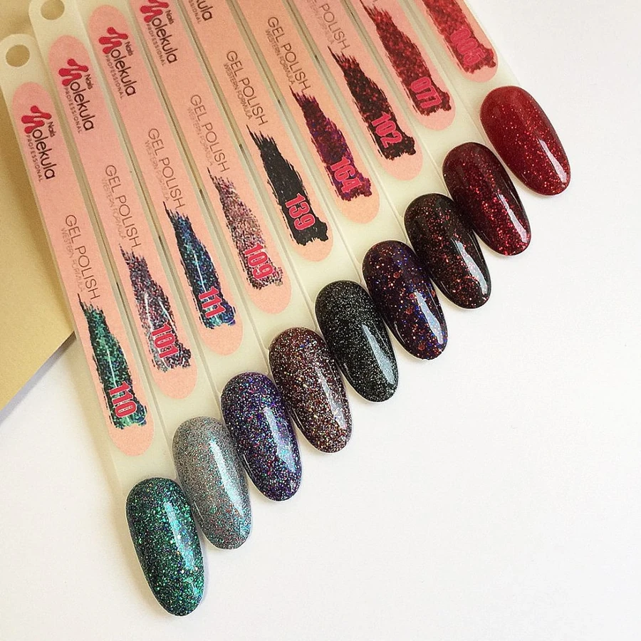 Гель-лак Molekula Gel Polish №077 Червоний мерехтливий, Перламутр 11 мл