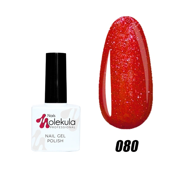 Гель-лак Molekula Gel Polish №080 Оранжево-червоний, Перламутр 11 мл