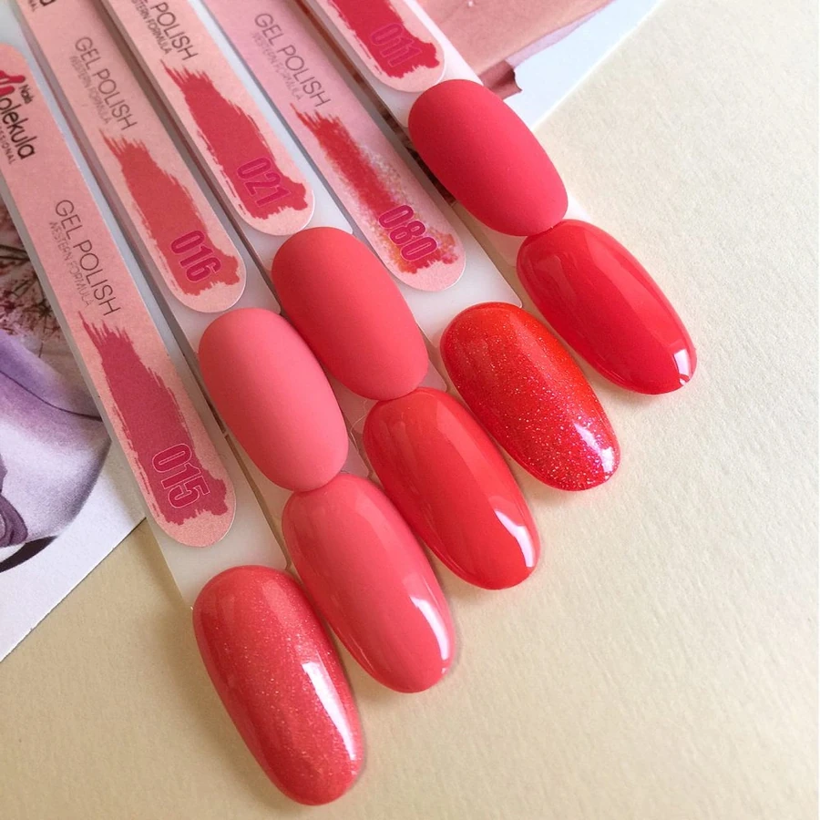 Гель-лак Molekula Gel Polish №080 Оранжево-червоний, Перламутр 11 мл