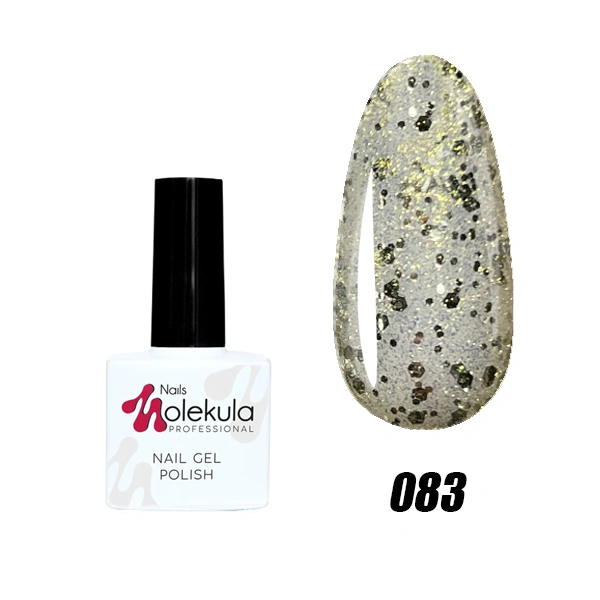 Гель-лак Molekula Gel Polish №083 Срібло зі срібними блискітками, Гліттер 11 мл