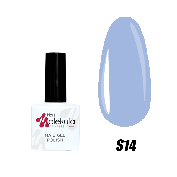Гель-лак Molekula S14 Blue Sparkle небесно-блакитний, емаль 11 мл