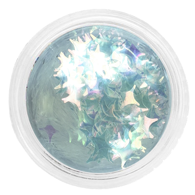Паєтки для нігтів зірочки Molekula Sequins Stars (White Holographic) білий голографік