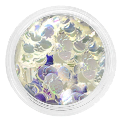 Паєтки для нігтів яблучка Molekula Sequins Apples (White Holographic) білий голографік