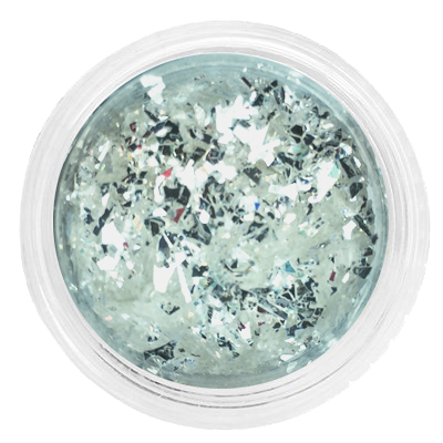Паєтки для нігтів бите скло Molekula Sequins Broken Glass (White Holographic) білий голографік