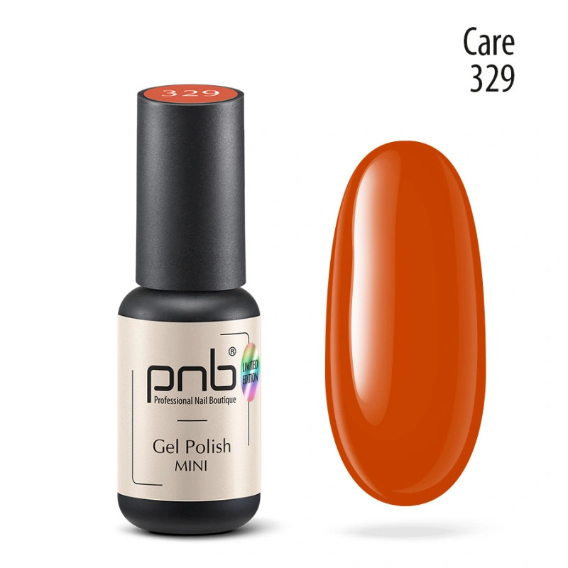 Гель-лак PNB №329 Care теплий бурштиновий, емаль 4 мл