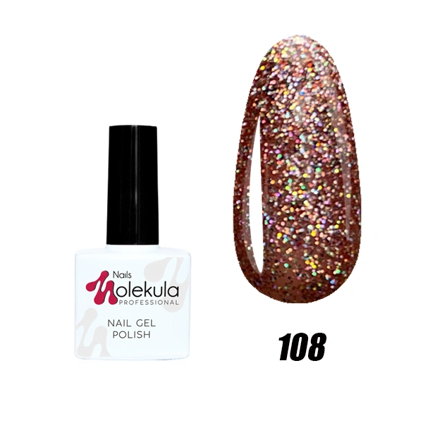Гель-лак Molekula Gel Polish №108 миготливий рожевий, світловідбиваючий 11 мл