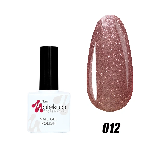 Гель-лак Molekula Gel Polish №012 Рожевий, Гліттер 11 мл