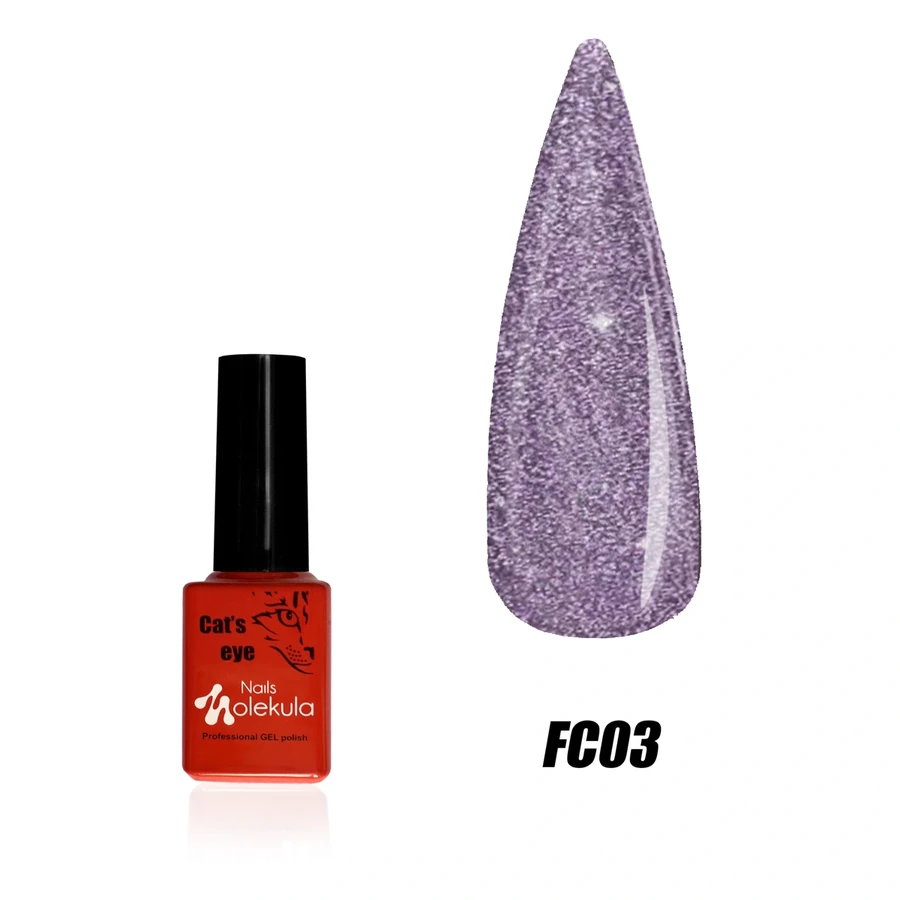 Гель-лак світловідбиваючий з ефектом котячого ока Molekula Cat eye Flash №FC03 6 мл