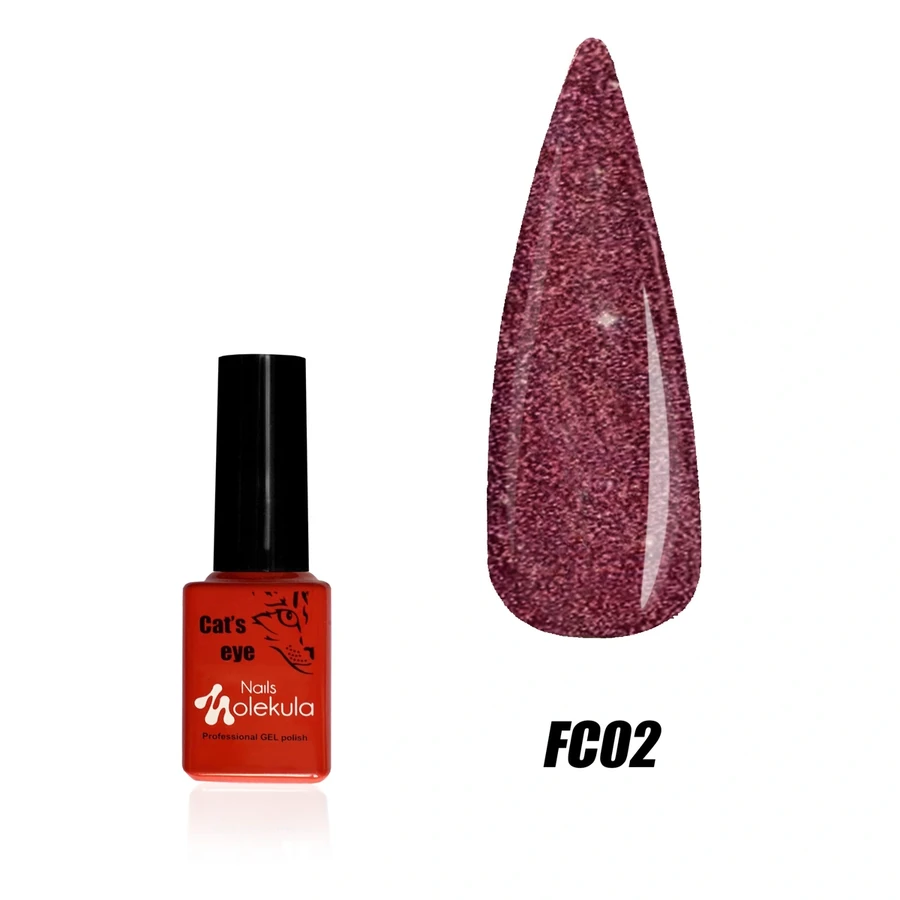 Гель-лак світловідбиваючий з ефектом котячого ока Molekula Cat eye Flash №FC02 6 мл
