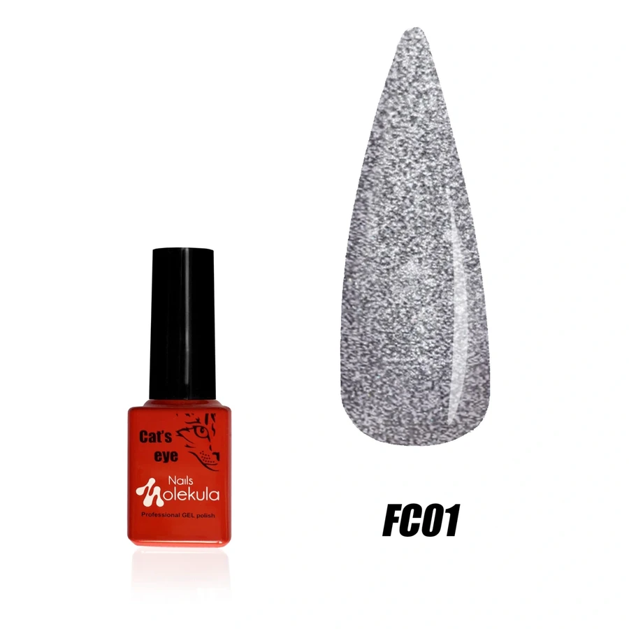 Гель-лак світловідбиваючий з ефектом котячого ока Molekula Cat eye Flash №FC01 6 мл